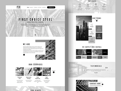 First Choice Steel - (Dark) Devs Melbourne black brand identity construction construction website constructor homepage design identity landing page design minimalism minimalist modern modern design simple design ui ui design ux web design white white theme