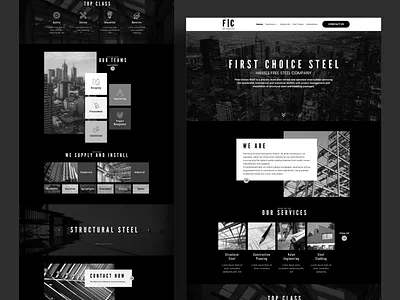 First Choice Steel - (Light) Devs Melbourne black black and white brand identity construction construction website dark theme ui dark ui homepage design landing page landing page design modern design ui design ux web design