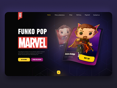 Funko pop marvel buy card interface landing logo main product product design screen toy ui valeriya pohil