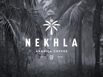 NEKHLA - Arabica Coffee badge bean brand branding cafe coffee coffee shop design identity leaf lockup logo logomark minimal palm typography