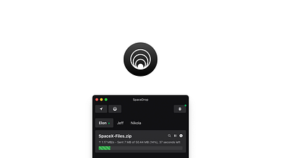 SpaceDrop airdrop app crypto decentralized design desktop app desktop application encrypted file sharing file upload files p2p ui ui design uiux ux