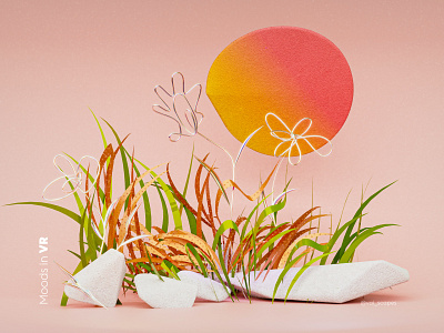 Moods in VR- Here comes the sun 3d 3dart abstract ar branding c4d colorful concept emotional design generative gradient gravitysketch happy illustration material render spring ui vr web