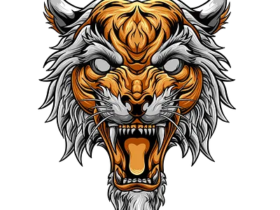 Tiger Face animal apparel art branding clothing design face graphic design head illustration logo mask tiger vector wild