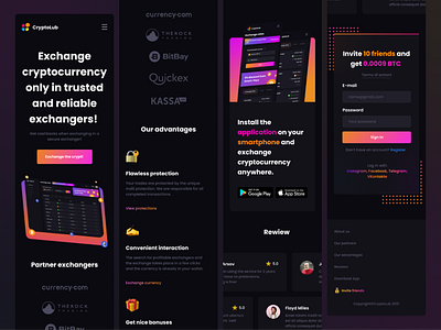 CryptoLub - Adaptive web site 2020 trend 2020 ui trends adaptive crypto dark dark theme dark ui design interface typography ui uidesign uiux ux ux ui web design webdesign website дизайн