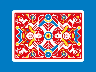 Abstract Faery blue card geometric happy red vector yellow