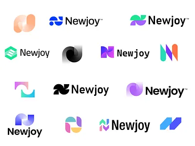 Logo exploration for Newjoy brand identity branding branding design design fintech joy logo logo collection logo design logo designer logofolio logos minimal n n letter n logo platform simple logo symbol tech logo