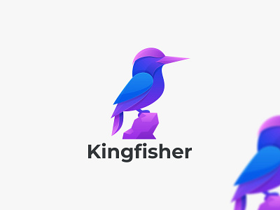 King Fisher app bird logo branding collor bird design icon illustration logo ui ux vector