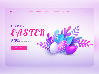 Easter Landing Page app ui easter easter design easter egg easter header easter header design easter landingpage easter website design eastern header design illustrtaion landing page landing page design minimal design minimalist new design website