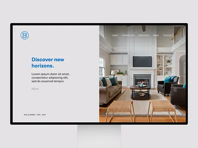 Big Dreams Realty - Web b blue brand branding business company design houses identity letter logo luxury minimal mockup ollerweb real estate realty simple strucutre web