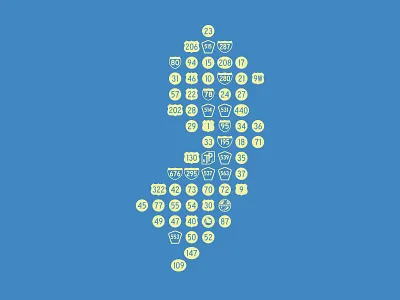 NJ Road Trip garden state highways illustration illustrator interstate map road geek road trip vector