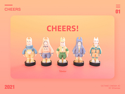 CHEERS cinema 4d design illustration