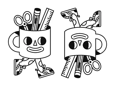 Creative Cuppa art supplies bright character character design coffee mug creativity design graphic graphic design illustration line icon minimalistic school simple texture vector vector graphic vectorart
