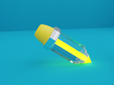 Luminous glass pen 3d 3d art 3d artist 3d modeling 3d pen blender blender 3d blender3d blender3dart blendercycles blue design icon illustration light low poly lowpoly pen render yellow