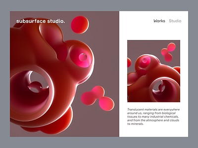 Metaball surface scattering 3d animation app blender c4d clean dailyrender design homepage interface ios material morph octane shape ssss ui ux visual website