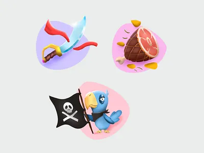 Icon sketch draw food icon iconset parrot pirate procreate