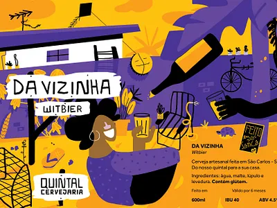 Da Vizinha beer design illustration prints vector