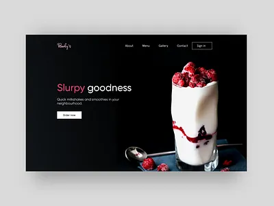 Randy's landing page- hero section design drinks herosection sign in sign in ui ui uidesign