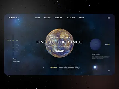 PLANET X futurism space web design