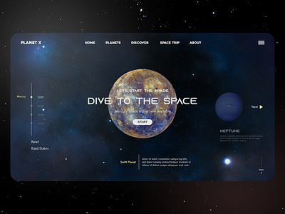 PLANET X futurism space web design