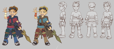 Character Concepts: "Dreaming Neo" Main Character Sheet concept art gaming graphic art illustration video games