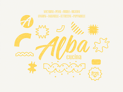 Alba cucina branding design food typography vector