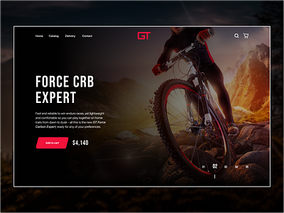 Bicycle brand's site hero bicycle bicycle shop branding concept dark theme design figma gradient hero section logo minimalistic modern typography ui ux vector visual web web design webdesign