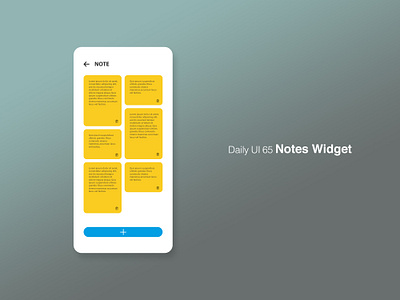 Daily UI 65/100 - Notes Widget app dailyui dailyuichallenge design mobile notes notes app ui ux web website