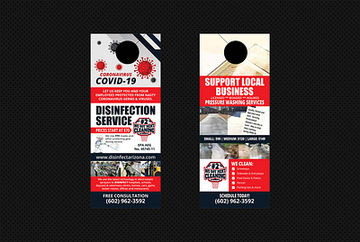 COVID 19 Disinfection Cleaning Service Door Hanger Design carpet cleaning services cleaning cleaning service commercial door hanger gym cleaning pressure washing window cleaning services