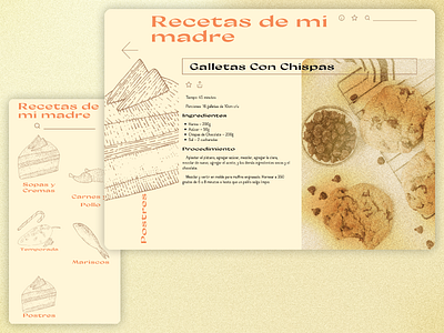 Cookbook "Recetas de mi madre" Website clean design figma design recipe app retro design typography ui ux vintage web website design