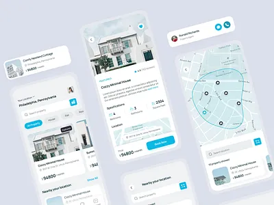 Real Estate Mobile App app design clean hotel house ios minimalist mobile app property real estate ui