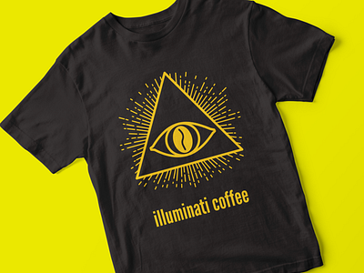 illuminati cofee tshirt affinity artwork black branding coffee crazy design drink honduras illustration inkscape inspiration logo tshirt yellow