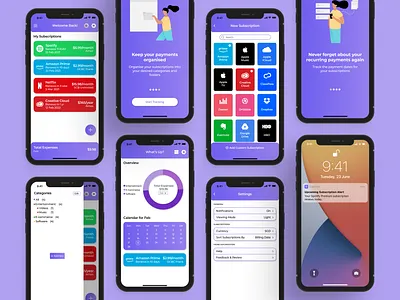 Subtrac. - Subscriptions Tracking App app design subscription tracking ui ux