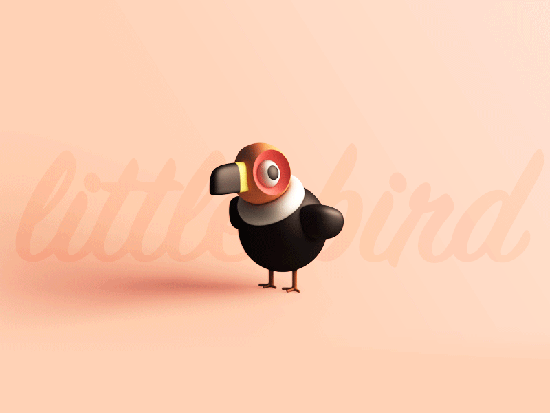 Little bird 3d bird c4d flappy bird ui