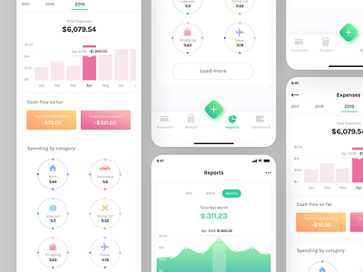 Daily Statistics App Screen app design flat minimal ui ux web