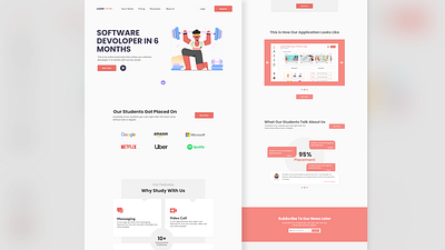 E-Learning Landing Page course app courses designs e learning education education landing page education platform elearning landing page landing page design landingpage online courses online education landing page software development ui uidesign web design webdesign website design website designing