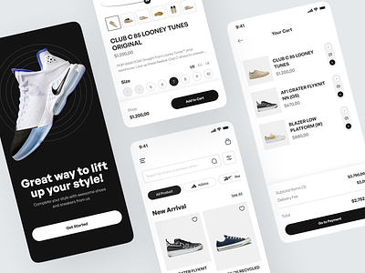 Nivi Mobile App Design clean e commerce ecommerce marketplace minimalist mobile modern online store shoes shop shopping sneakers store ui design