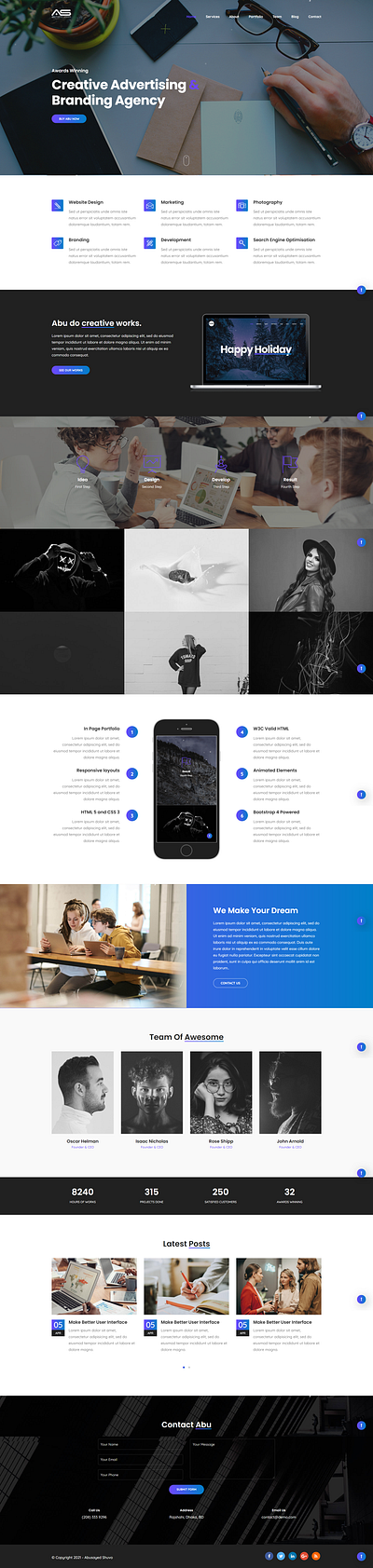 I will create responsive web design bootstrap 4 creative creative landing page design css animation design html template landing page template web design website design