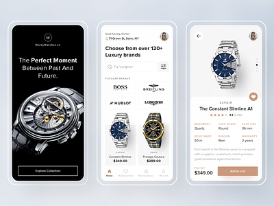 Online Watch Store - App app app design branding daily ui ecommerce ecommerce app ios mobile app design mobile design mobile ui onboarding online shop online shopping online store product design product page ui ux visual design watch watch app