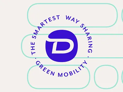 Green Mobility badge branding geometry logo logotype monogram