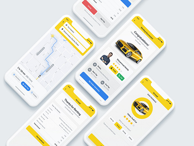 🚗 Car Tracking and Reviews - iOS App app design booking clean creative pigeon design driver freedback invoice ios ios app design location minimal mobile app ui uiux ux