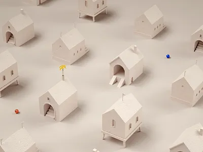 Utilitary Houses 3d art 3d illustration ceramic cinema4d design francisco cortes houses illustration industrial design octanerender poetry rhino vray