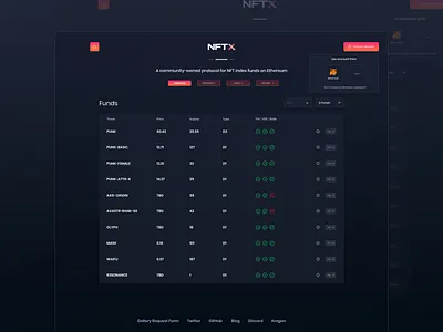 NTFX - Protocol for NFT-backed index funds / Design aleksandarilic aleksandarilicdribbble appdesign blockchain blockchain cryptocurrency blockchaindesign blockchaintechnology clean cryptocurrency design nft nftx product ui user experience ux