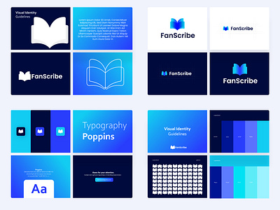 fanscribe branding - book logo dribbble app icon book brand branding branding agency creative design dribbble ecommerce flat gradient guidelines illustration logo logo design logo designer mark minimal modern symbol