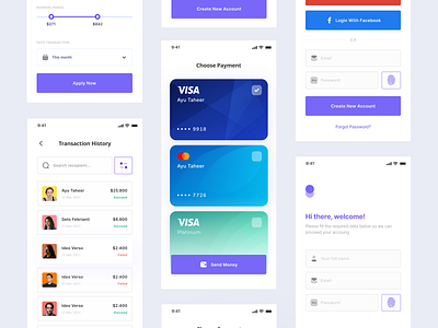 JemPay - Transfer Money App card clean credit card elegant filters inspiration login mastercard minimal minimalist money payment sign in sign up simple trend ui user interface visa wallet