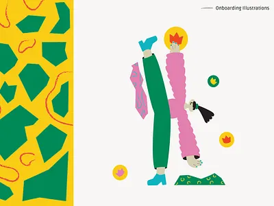 Get Premium character colorful illustration onboarding onboarding illustrations premium texture ui web illustration yellow