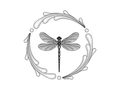 Dragonfly book cover book illustration digital ink digital inking digitalart dragonfly ink inkart inking inktober inktober2021 inktober52 lineart ornament tattoo design