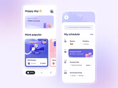 Course App UI app course illustration learning online study ui