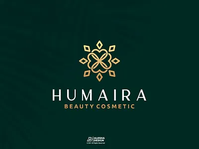 Humaira logo design abstract alesha design beauty cosmetics element emblem fashion floral flower icon illustration line logo design natural organic sign spa symbol template vector