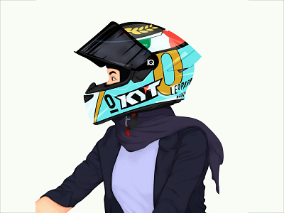 Vexel Art KYT TT Course Dalla Porta (Leopard) helmet design illustration motorcycle riders vexel