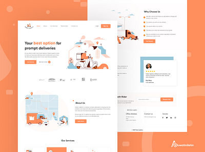 Haben Logistics Landing page design icon illustration logo typography ui ux